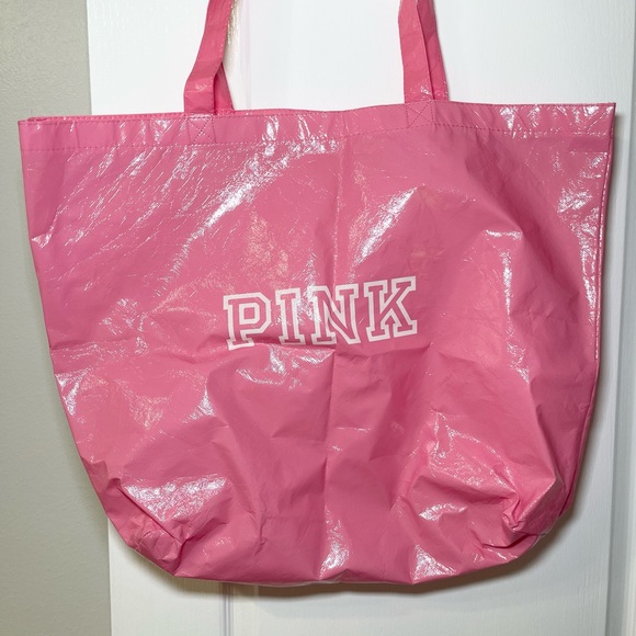 Y2K Victoria’s Secret Pink Tote Bag with Bold White Text - Picture 4 of 14
